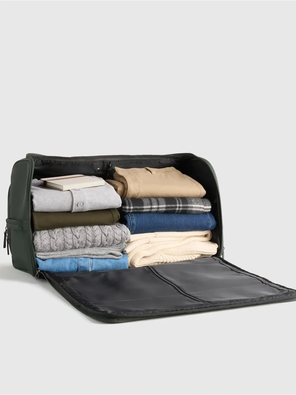 Quince Voyage Nylon Garment Duffle Dark Green NWT 2in1 Carry On Travel Bag